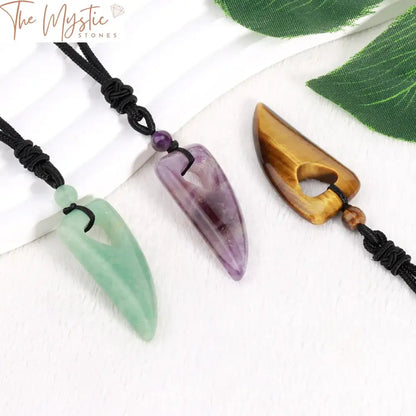 Wolf Tooth Crystal Pendant Necklace