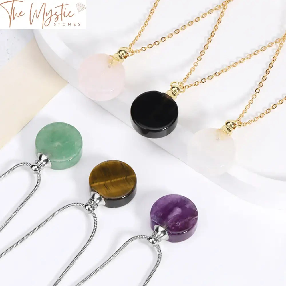 Women’s Crystal Essence Necklace With Round Stone Pendant