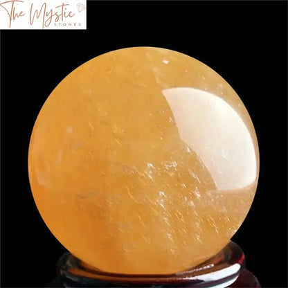 Yellow Citrine Calcite Quartz Crystal Sphere 40Mm