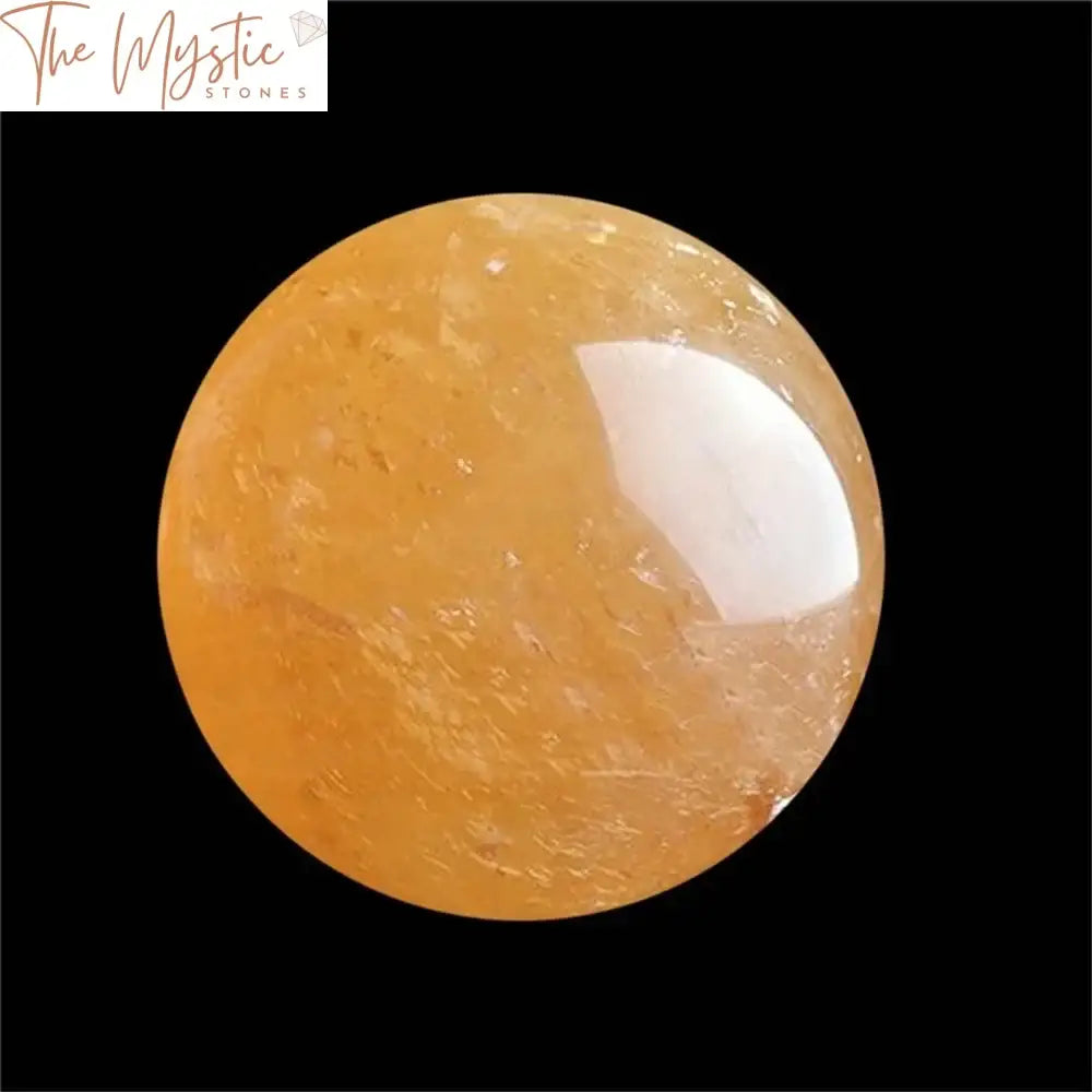 Yellow Citrine Calcite Quartz Crystal Sphere 40Mm