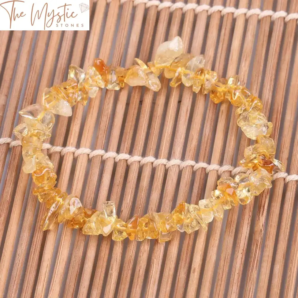 Yellow Crystal Quartz Bead Bracelet