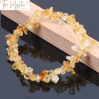 Yellow Crystal Quartz Bead Bracelet