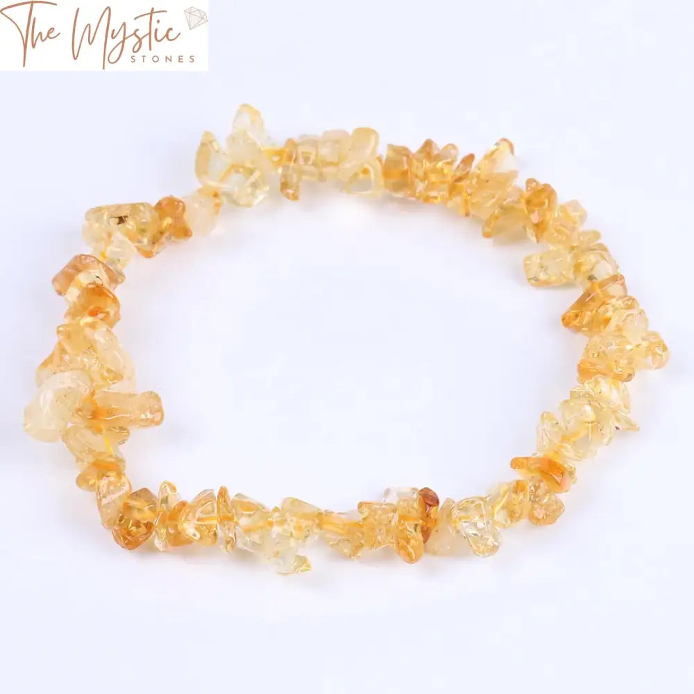 Yellow Crystal Quartz Bead Bracelet