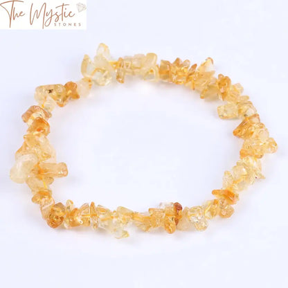 Yellow Crystal Quartz Bead Bracelet