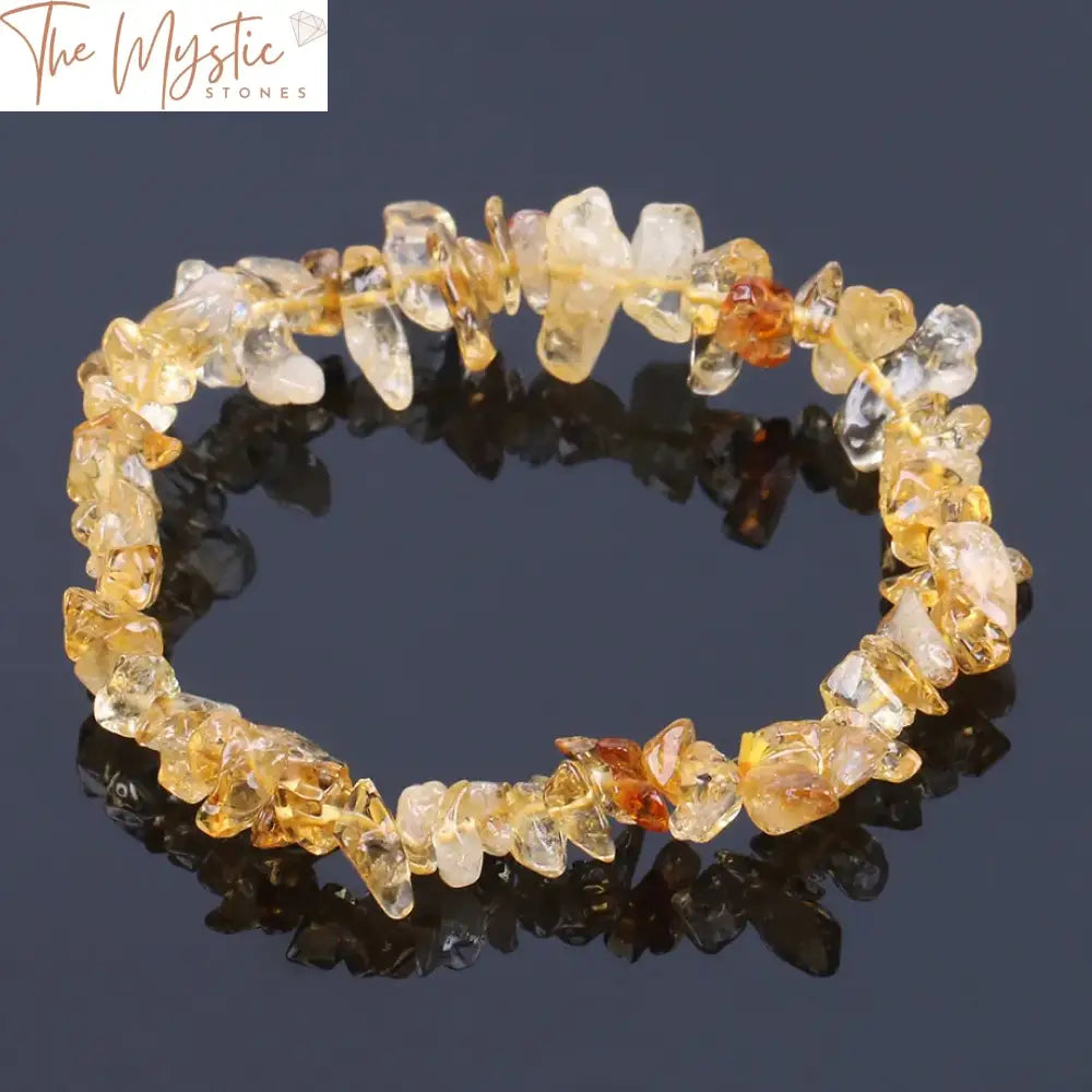 Yellow Crystal Quartz Bead Bracelet