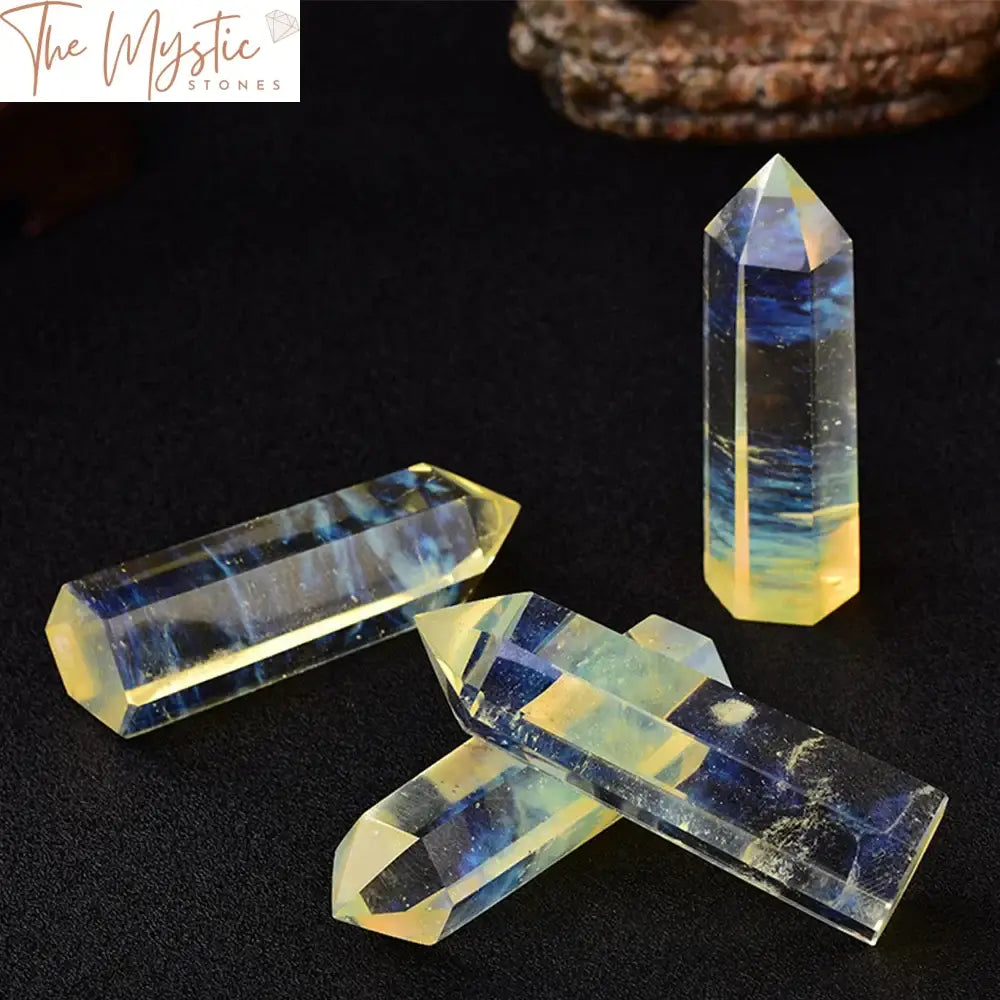 Yellow Smelting Crystal Point Home Decor